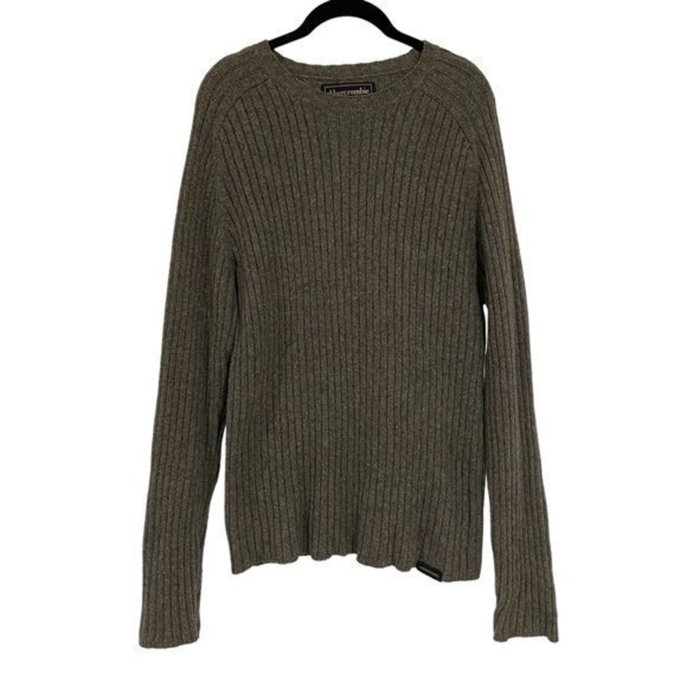 Abercrombie‎ & Fitch Vintage Ribbed Gray Sweater Size XL